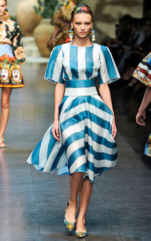 Plavo bela haljina Dolce Gabbana
